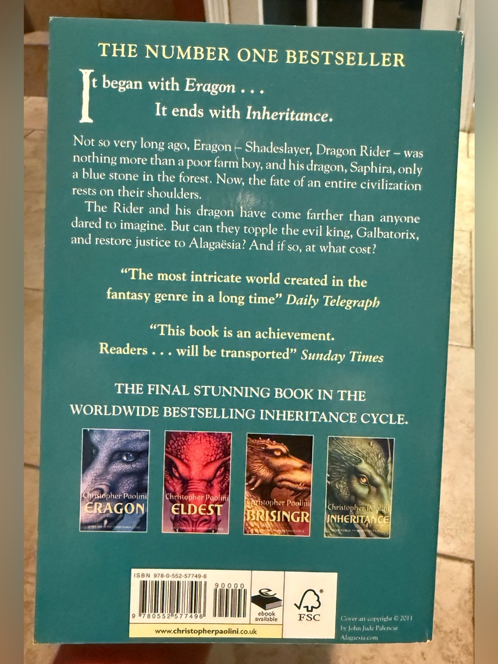Inheritance (The Inheritance Cycle #4) Paperback Book - Picture 8 of 8